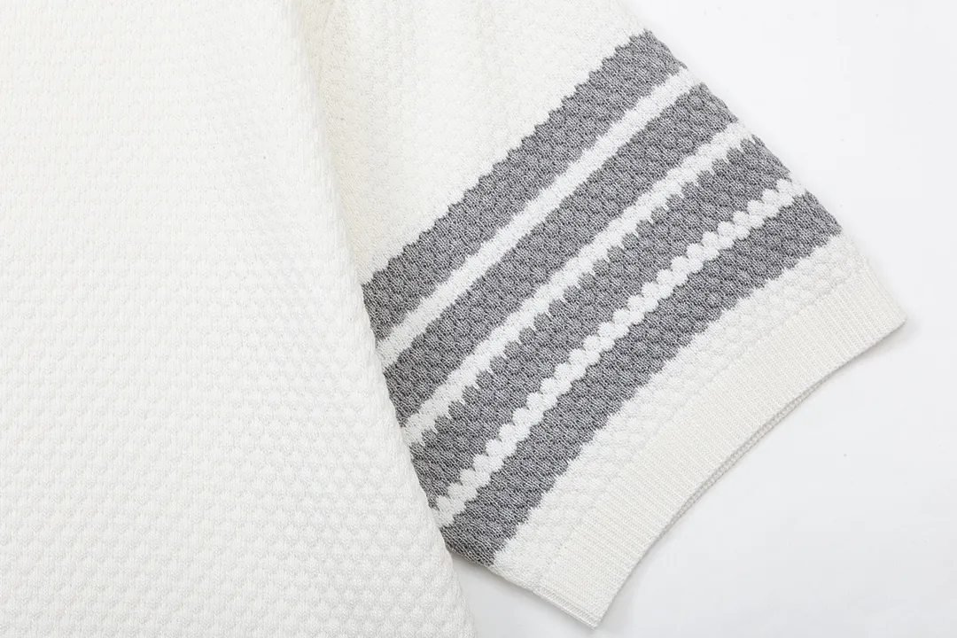 Thom Browne ➡️ POLO ， Retro Same Style Polo Versatile : White Size：M-3XL